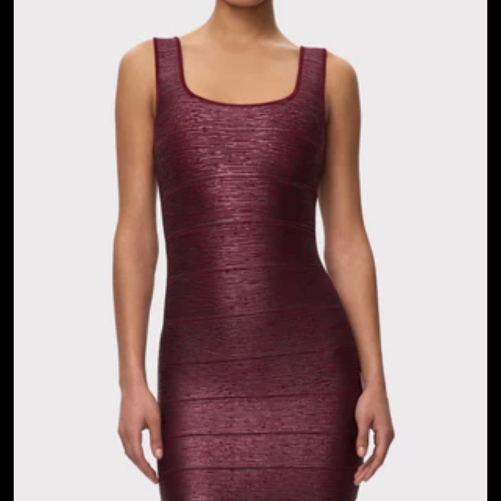 Herve Leger Rich Burgundy Mini Dress